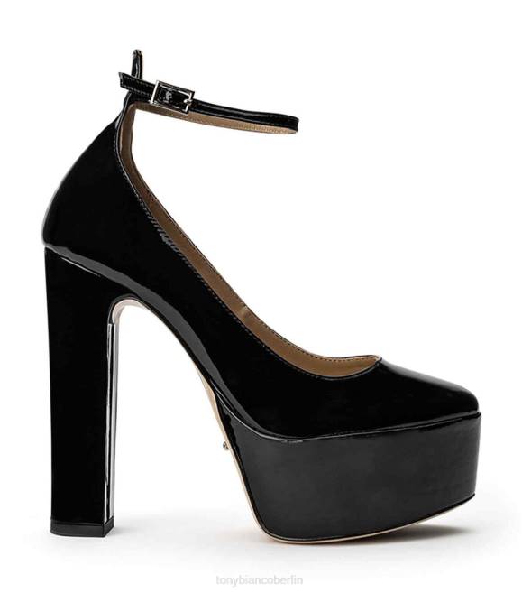 schwarzes Lackleder